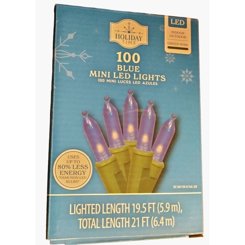 Holiday Time Blue Lights indoor Outdoor 100 ct Wedding Patio Christmas 21 Ft LED
